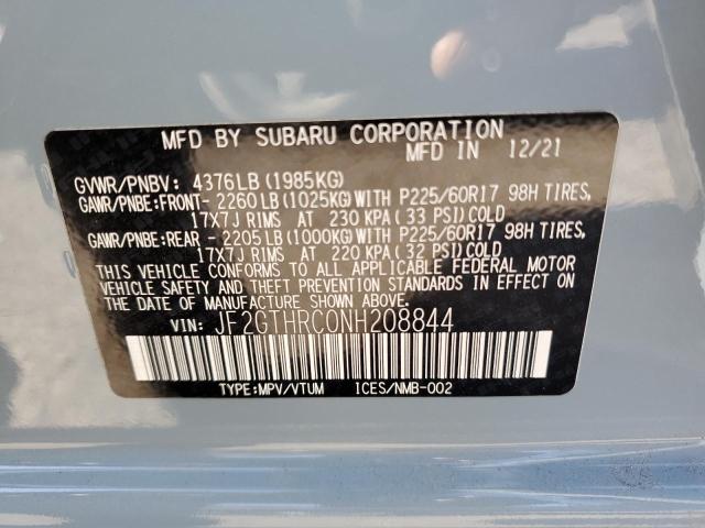 Photo 14 from auction – 2022 SUBARU CROSSTREK with VIN JF2GTHRC0NH208844