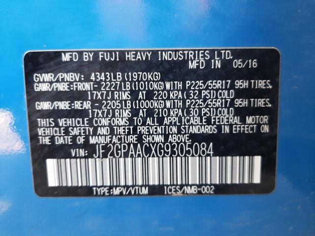 Photo 14 from auction – 2016 SUBARU CROSSTREK with VIN JF2GPAACXG9305084