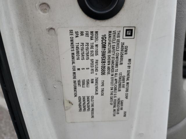 Photo 14 from auction – 1999 CHEVROLET ASTRO with VIN 1GCDM19W6XB105806