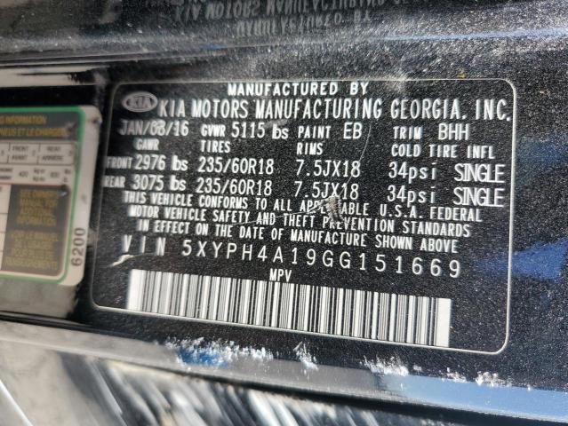Photo 14 from auction – 2016 KIA SORENTO EX with VIN 5XYPH4A19GG151669