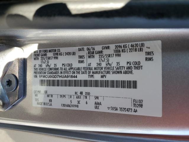 Photo 14 from auction – 2017 FORD ESCAPE SE with VIN 1FMCU0GD7HUA91844