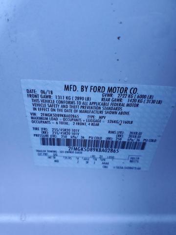 Photo 14 from auction – 2019 FORD FLEX LIMIT with VIN 2FMGK5D89KBA02865