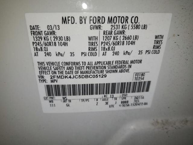 Photo 14 from auction – 2013 FORD EDGE SEL with VIN 2FMDK4JC5DBC05129