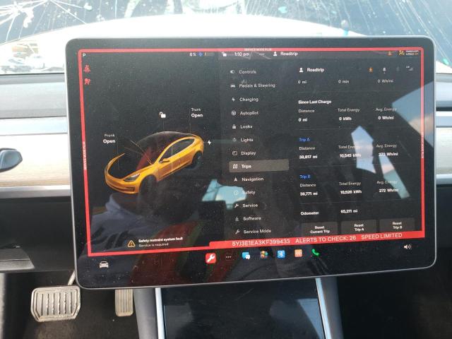 Photo 9 from auction – 2019 TESLA MODEL 3 with VIN 5YJ3E1EA3KF399433