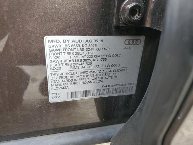Photo 14 from auction – 2018 AUDI Q7 PREMIUM with VIN WA1LAAF74JD047881