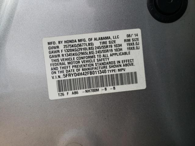 Photo 14 from auction – 2015 ACURA MDX TECHNO with VIN 5FRYD4H42FB011340