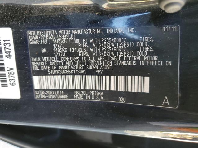 Photo 14 from auction – 2011 TOYOTA SIENNA XLE with VIN 5TDYK3DC6BS113082
