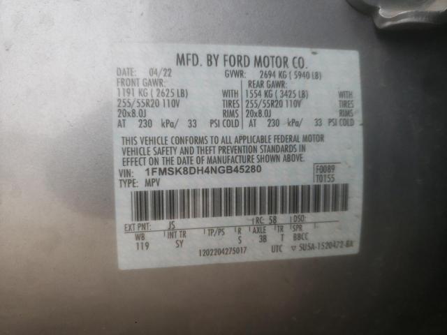 Photo 14 from auction – 2022 FORD EXPLORER X with VIN 1FMSK8DH4NGB45280