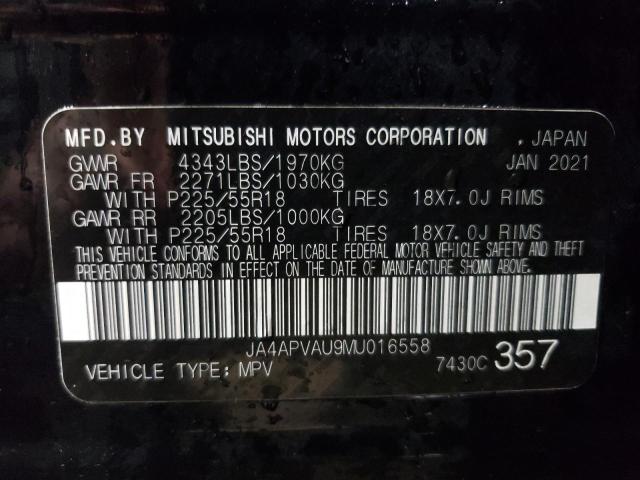 Photo 14 from auction – 2021 MITSUBISHI OUTLANDER with VIN JA4APVAU9MU016558