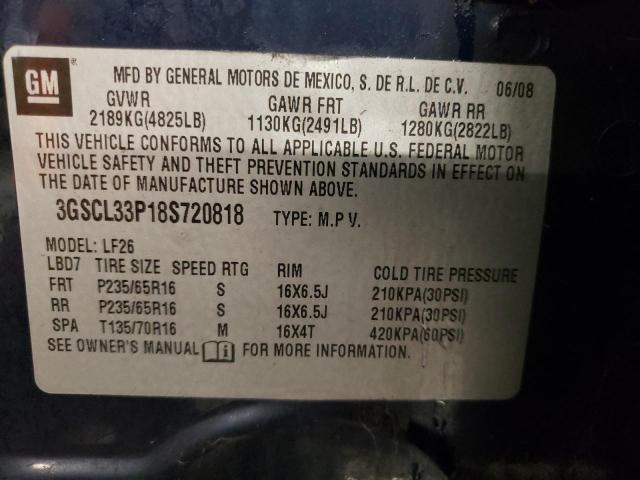 Photo 14 from auction – 2008 SATURN VUE XE with VIN 3GSCL33P18S720818