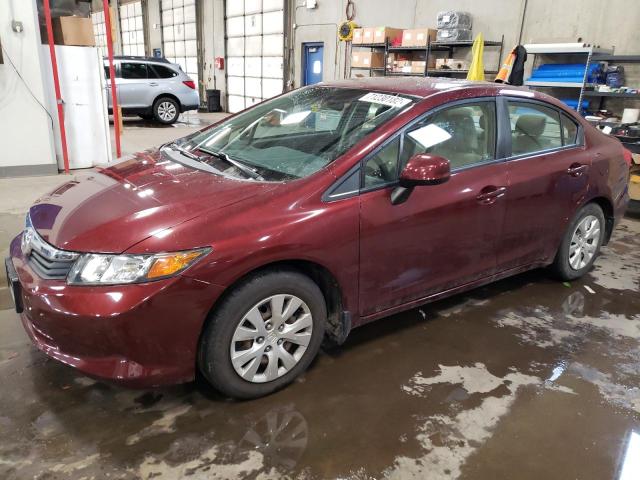 HONDA CIVIC LX 2012 with VIN 2HGFB2F57CH609249 - Photo from auction