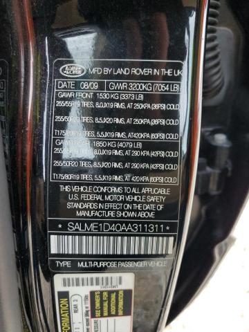 Photo 14 from auction – 2010 LAND ROVER RANGE ROVE with VIN SALME1D40AA311311