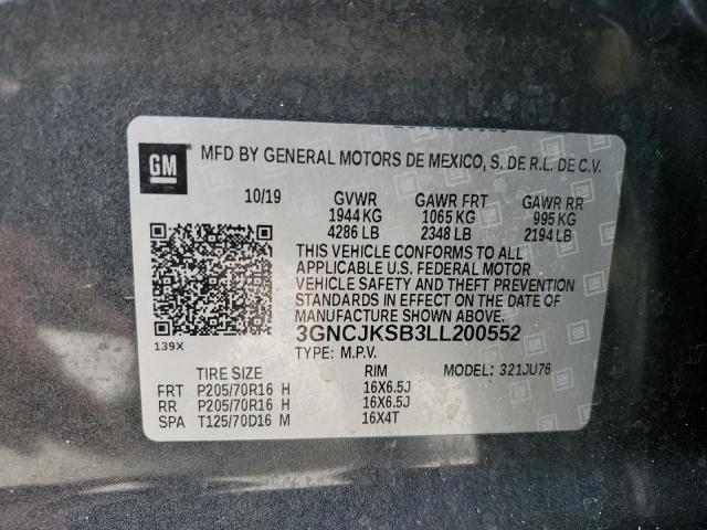 Photo 10 from auction – 2020 CHEVROLET TRAX LS with VIN 3GNCJKSB3LL200552