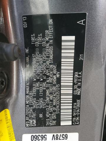 Photo 14 from auction – 2013 TOYOTA SIENNA XLE with VIN 5TDYK3DC5DS351315