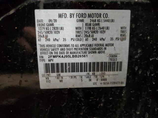 Photo 14 from auction – 2020 FORD EDGE SEL with VIN 2FMPK4J95LBB26561