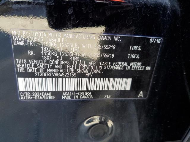 Photo 14 from auction – 2016 TOYOTA RAV4 LIMIT with VIN 2T3DFREV6GW522159