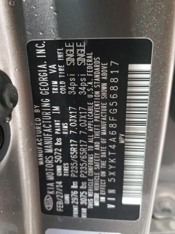 Photo 14 from auction – 2015 KIA SORENTO LX with VIN 5XYKT4A68FG568817