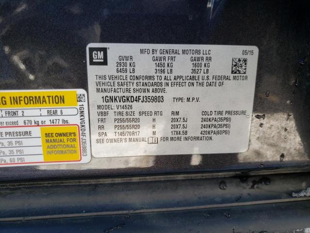 Photo 14 from auction – 2015 CHEVROLET TRAVERSE L with VIN 1GNKVGKD4FJ359803
