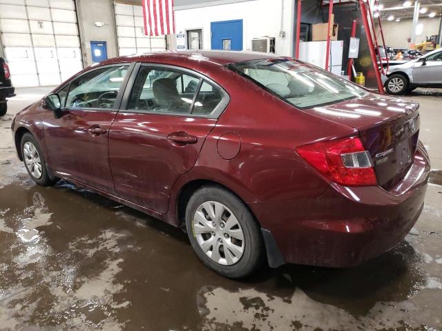 Photo 2 from auction – 2012 HONDA CIVIC LX with VIN 2HGFB2F57CH609249