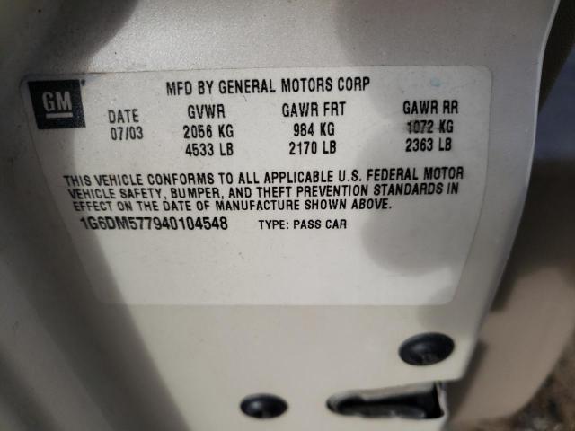 Photo 10 from auction – 2004 CADILLAC CTS with VIN 1G6DM577940104548