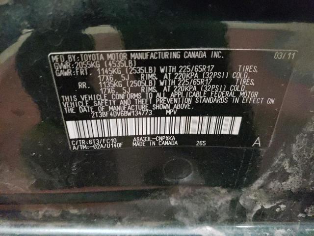 Photo 14 from auction – 2011 TOYOTA RAV4 with VIN 2T3BF4DV6BW134773