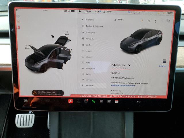 Photo 9 from auction – 2022 TESLA MODEL Y with VIN 7SAYGDEF1NF409526