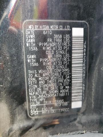 Photo 14 from auction – 2010 NISSAN CUBE BASE with VIN JN8AZ2KR5AT168111