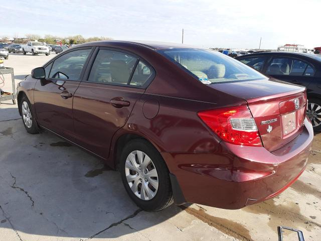 Photo 2 from auction – 2012 HONDA CIVIC LX with VIN 2HGFB2F54CH567798