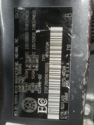 Photo 14 from auction – 2021 TOYOTA HIGHLANDER with VIN 5TDFZRBH5MS100055