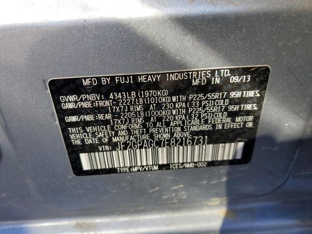Photo 14 from auction – 2014 SUBARU XV CROSSTR with VIN JF2GPAGC7E8216731