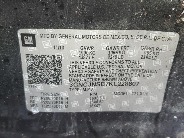 Photo 14 from auction – 2019 CHEVROLET TRAX LS with VIN 3GNCJNSB7KL228807