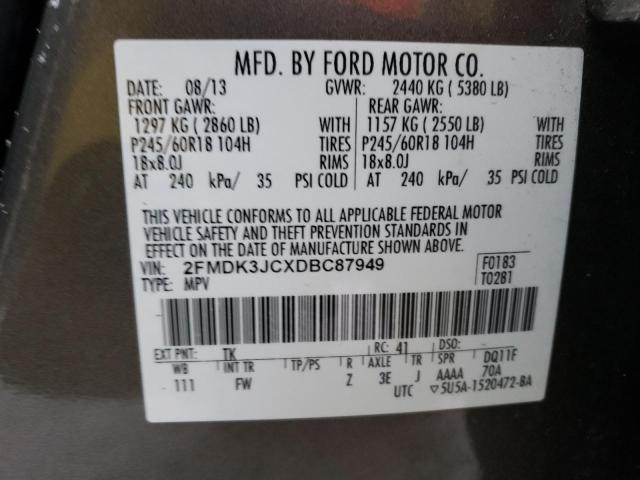 Photo 14 from auction – 2013 FORD EDGE SEL with VIN 2FMDK3JCXDBC87949