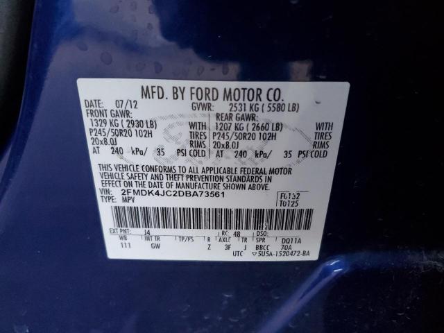 Photo 14 from auction – 2013 FORD EDGE SEL with VIN 2FMDK4JC2DBA73561
