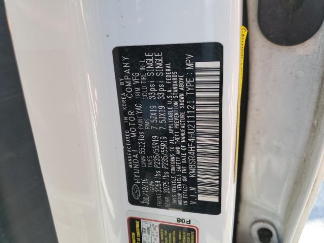 Photo 14 from auction – 2017 HYUNDAI SANTA FE S with VIN KM8SR4HF4HU211121