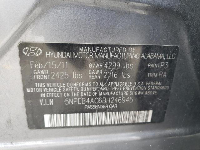 Photo 10 from auction – 2011 HYUNDAI SONATA GLS with VIN 5NPEB4AC6BH246945