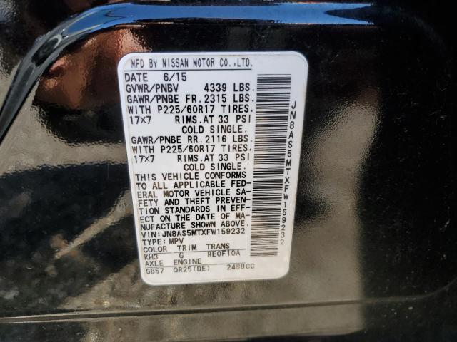 Photo 14 from auction – 2015 NISSAN ROGUE SELE with VIN JN8AS5MTXFW159232