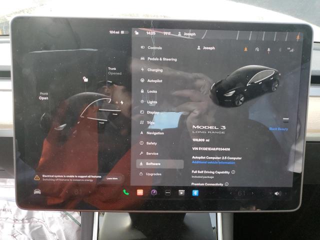 Photo 9 from auction – 2018 TESLA MODEL 3 with VIN 5YJ3E1EA8JF034406