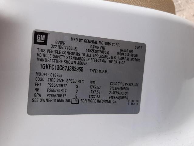 Photo 14 from auction – 2007 GMC YUKON with VIN 1GKFC13C67J383965