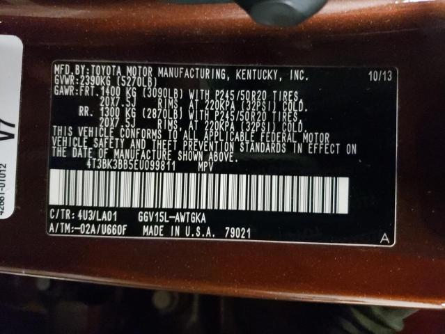 Photo 14 from auction – 2014 TOYOTA VENZA LE with VIN 4T3BK3BB5EU099811