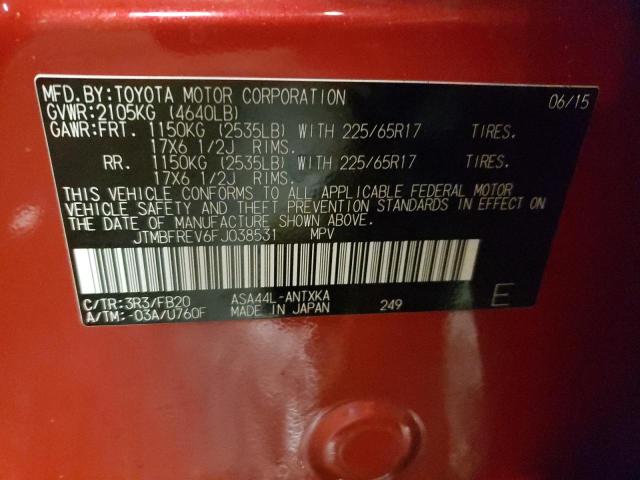 Photo 14 from auction – 2015 TOYOTA RAV4 LE with VIN JTMBFREV6FJ038531