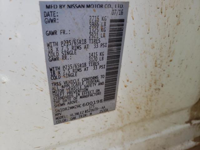 Photo 14 from auction – 2017 NISSAN PATHFINDER with VIN 5N1DR2MM2HC600198