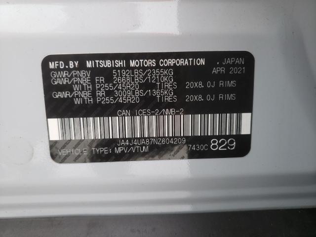 Photo 14 from auction – 2022 MITSUBISHI OUTLANDER with VIN JA4J4UA87NZ604209