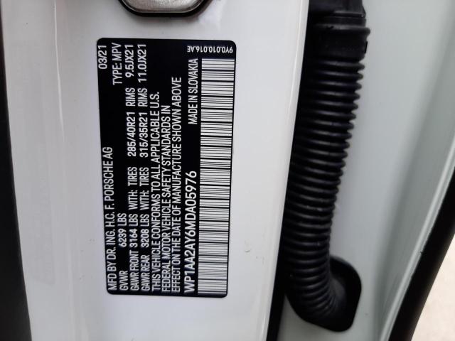 Photo 14 from auction – 2021 PORSCHE CAYENNE with VIN WP1AA2AY6MDA05976