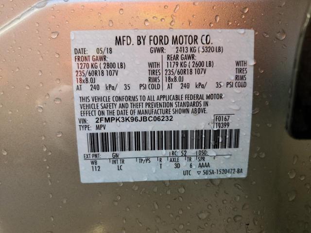 Photo 14 from auction – 2018 FORD EDGE TITAN with VIN 2FMPK3K96JBC06232