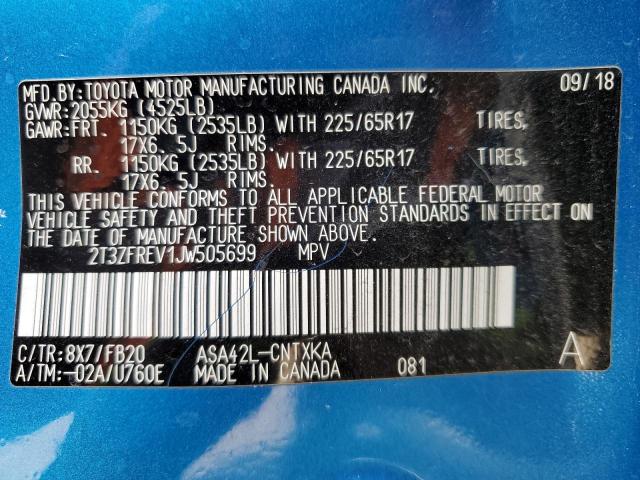 Photo 14 from auction – 2018 TOYOTA RAV4 LE with VIN 2T3ZFREV1JW505699