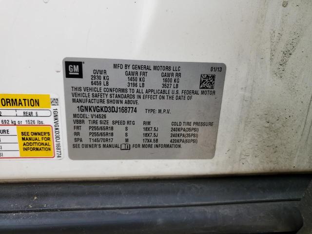 Photo 14 from auction – 2013 CHEVROLET TRAVERSE L with VIN 1GNKVGKD3DJ168774