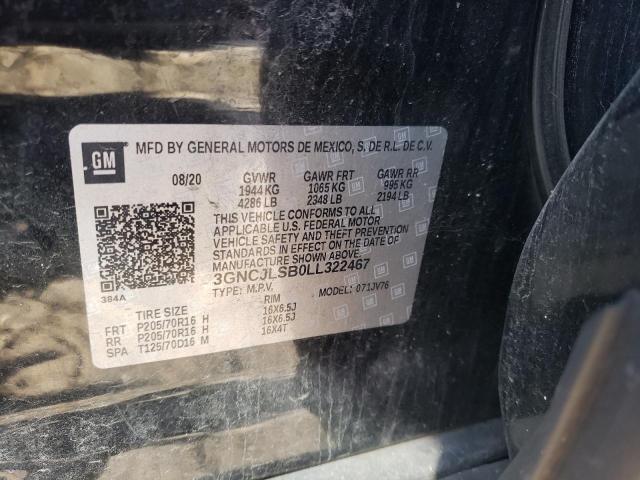Photo 14 from auction – 2020 CHEVROLET TRAX 1LT with VIN 3GNCJLSB0LL322467