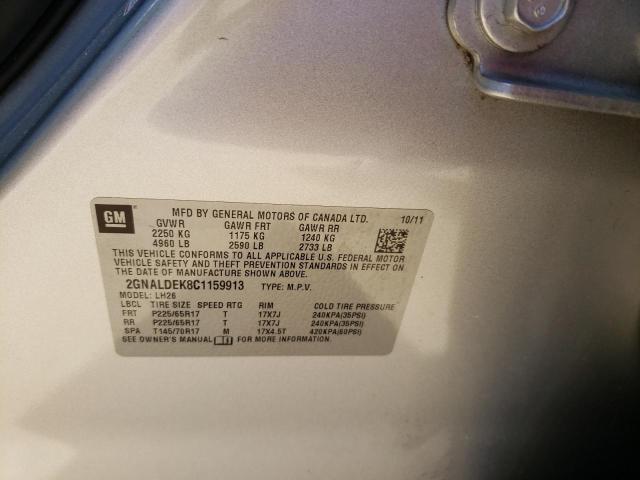 Photo 14 from auction – 2012 CHEVROLET EQUINOX LT with VIN 2GNALDEK8C1159913