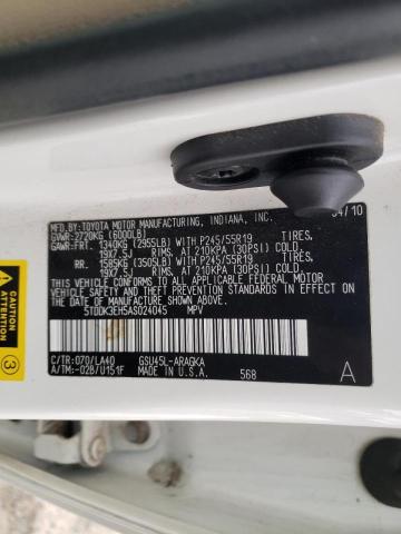 Photo 14 from auction – 2010 TOYOTA HIGHLANDER with VIN 5TDDK3EH5AS024045