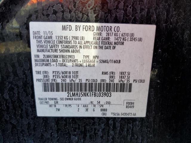Photo 14 from auction – 2015 LINCOLN MKT with VIN 2LMHJ5NK1FBL03903